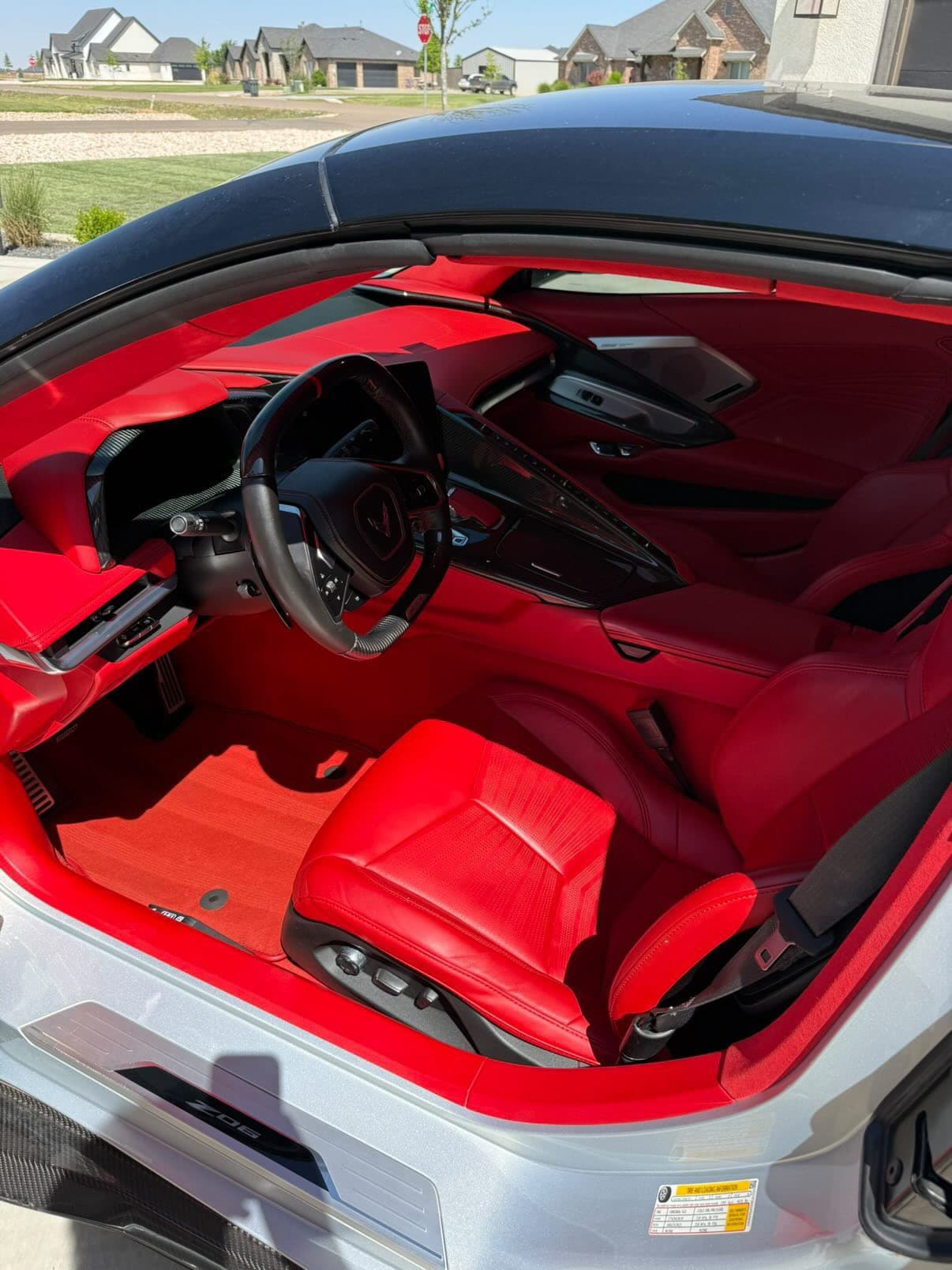 Corvette Z06 red interior detail